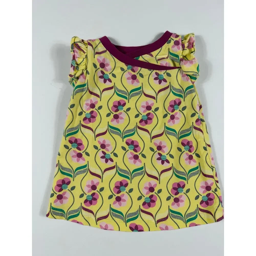 Tea Collection Floral Print Dress Yellow Size 3–6 Months